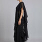 Black Embellished Poly Georgette Fusion Saree