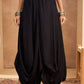 Floral Embroidered Pleated Sequined A-Line Fusion Kurti with Dhoti Pant