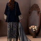 Women Ethnic Motifs Embroidered Regular Velvet Kurta with Farshi & With Dupatta