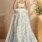 Precious White Embroidered Net Bridesmaid Lehenga Choli With Dupatta