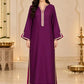 Purple Solid Embellished Gotta Patti Ankle Length Kurta
