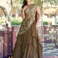 Charming Brown Sequins Georgette Sangeet Wear Lehenga Choli