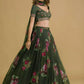 Embroidered Sequinned Semi-Stitched Lehenga & Unstitched Blouse With Dupatta