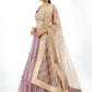 Beautiful Dusty Pink Zari Work Georgette Party Wear Lehenga Choli