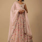 Gorgeous Peach Digital Printed Organza Sangeet Wear Lehenga Choli