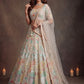 Sequins Off White Net Wedding & Party Wear Lehenga Choli