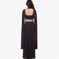 Women Crop Top Skirt Cape Indo Western Set