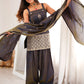 Admirable Grey Dori Embroidered Silk Festive Wear Salwar Suit