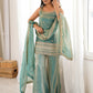 Adorable Sea Green Zari Embroidered Silk Festival Wear Palazzo Suit