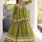 Green Gota-Laced Navratri Wear Lehenga With Peplum Top