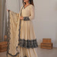 Attractive White Thread Work Georgette Festival Wear Palazzo Suit
