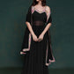 Black Georgette Party Wear Long Suit With Dupatta