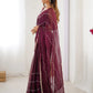 Gorgeous Beads Work Chiffon Saree With Blouse