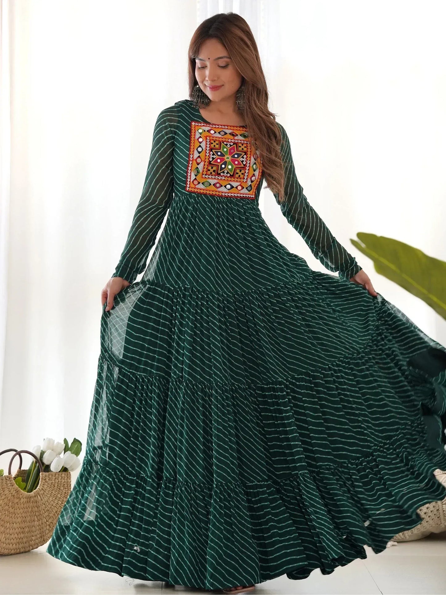 Laheriya Printed Georgette Navratri Wear Gown