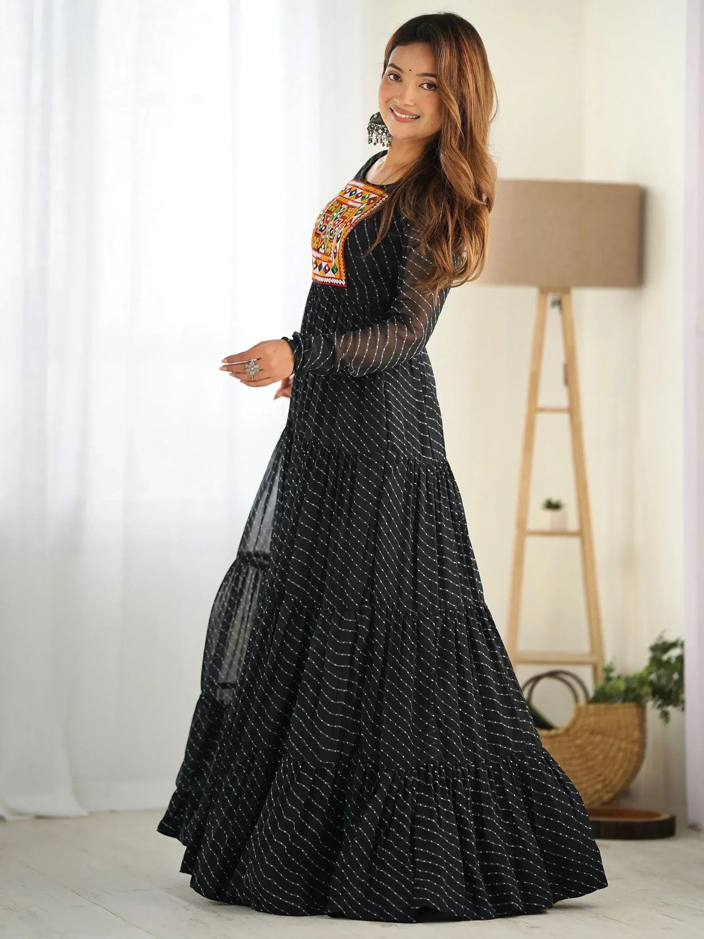 Laheriya Printed Georgette Navratri Wear Gown