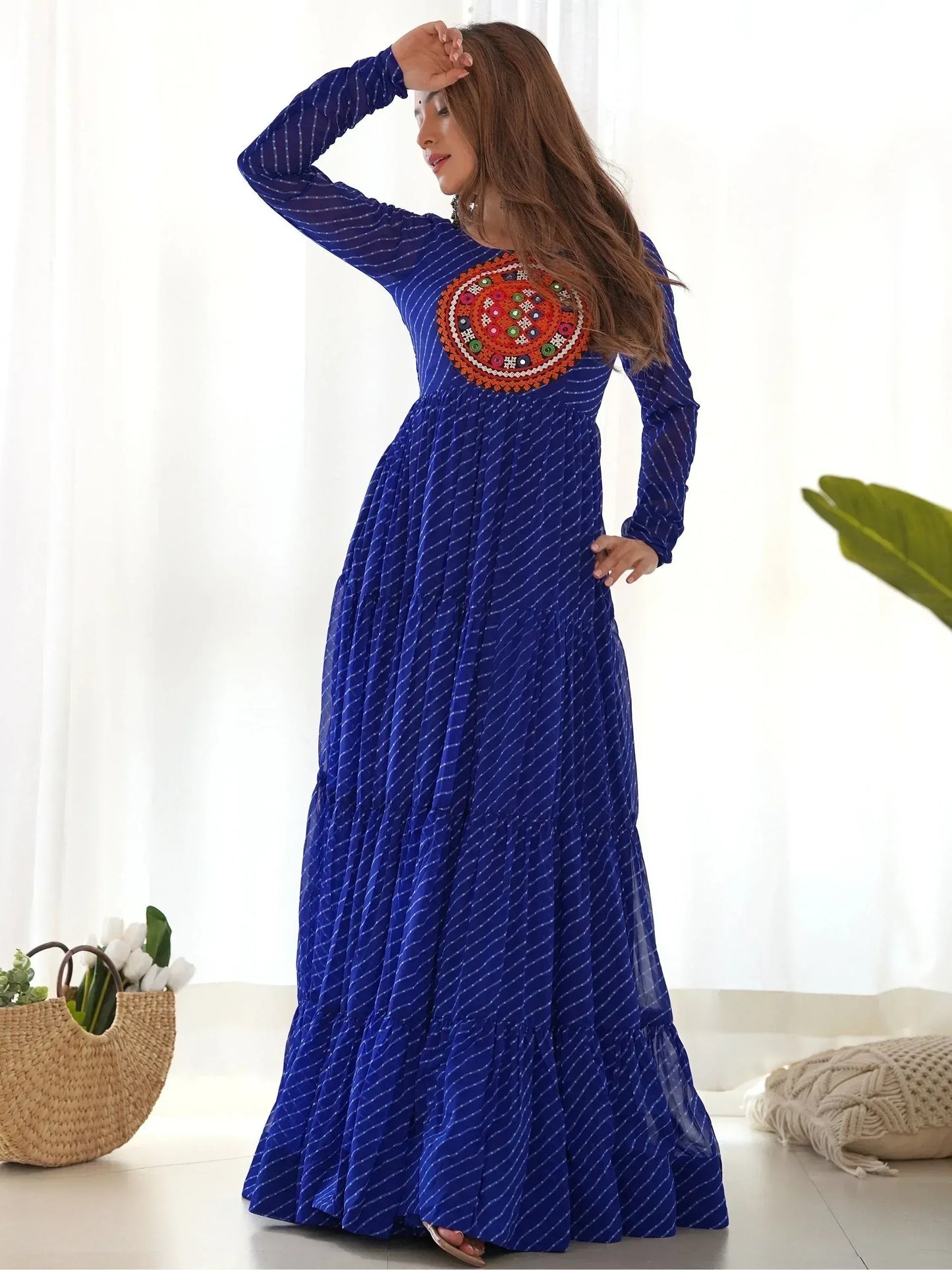 Laheriya Printed Georgette Navratri Wear Gown