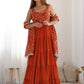 Embroidered Georgette Anarkali Gown With Dupatta
