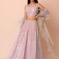 Fabulous Sky-Blue/Pink Embroidered Georgette Reception Wear Lehenga Choli