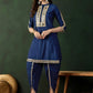 Embellished Mirror Work Roman Silk Tunic With Dhoti Pant