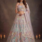Sparkling Embroidered Net Marriage Wear Lehenga Choli - Pista Green & Lavender