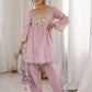 Pastel Mirror Work Silk Designer Pant Suit