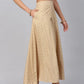 Gold Ethnic Motif Printed Rayon Flared Women Palazzo With One Pocket