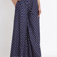 Navy Blue Ethnic Motif Printed Rayon Flared Women Palazzo With One Pocket