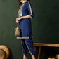 Embellished Mirror Work Roman Silk Tunic With Dhoti Pant