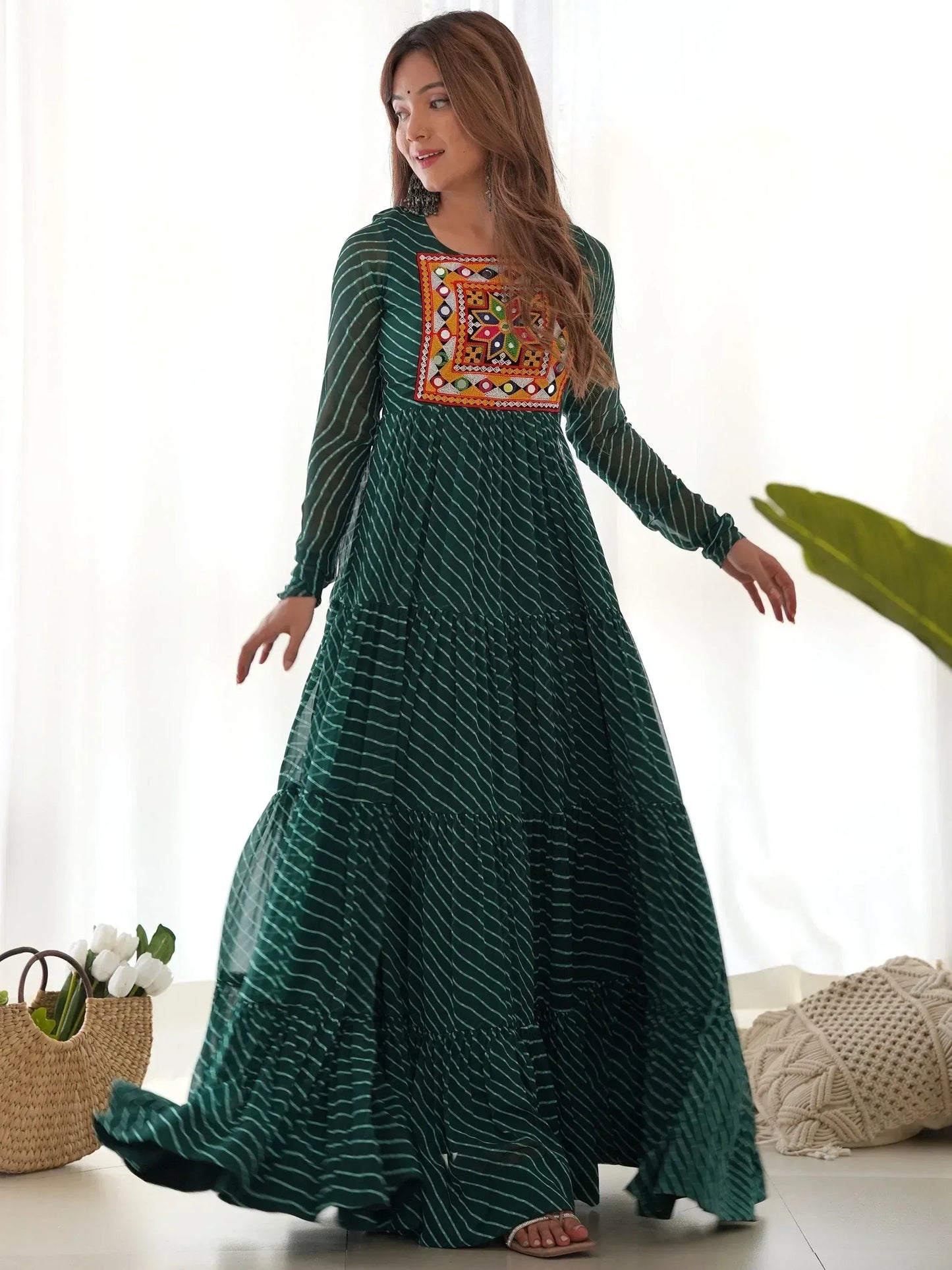 Laheriya Printed Georgette Navratri Wear Gown
