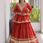 Green Gota-Laced Navratri Wear Lehenga With Peplum Top
