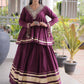 Green Gota-Laced Navratri Wear Lehenga With Peplum Top