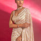 Stunning Ivory Sequins Georgette Designer Saree With Blouse