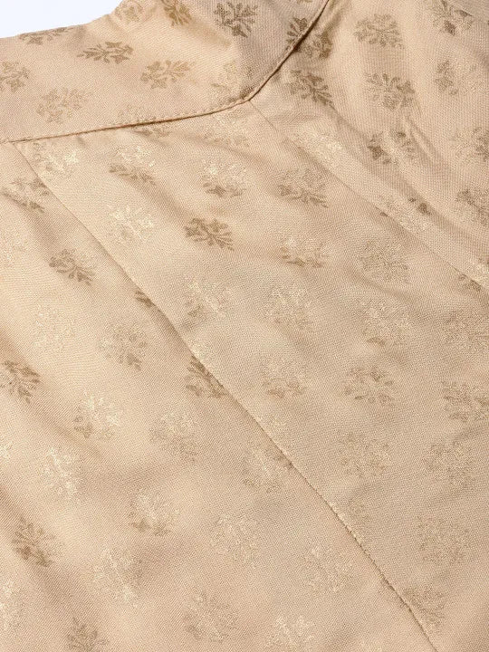 Gold Ethnic Motif Printed Rayon Flared Women Palazzo With One Pocket