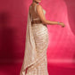Stunning Ivory Sequins Georgette Designer Saree With Blouse