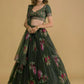 Embroidered Sequinned Semi-Stitched Lehenga & Unstitched Blouse With Dupatta