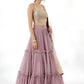 Beautiful Dusty Pink Zari Work Georgette Party Wear Lehenga Choli