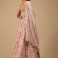 Gorgeous Peach Digital Printed Organza Sangeet Wear Lehenga Choli
