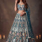 Sequins Net Engagement wear Lehenga Choli with Dupatta- Wine & Navy