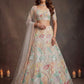 Sequins Off White Net Wedding & Party Wear Lehenga Choli
