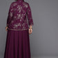 Plus size printed top and jacket with skirt co-ord set for women, view 8