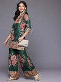 Printed Mandarin Collar Tunic with Palazzos
