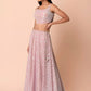 Fabulous Sky-Blue/Pink Embroidered Georgette Reception Wear Lehenga Choli