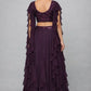 Embellished Indo-Western Women Crop Top Skirt Set