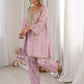 Pastel Mirror Work Silk Designer Pant Suit