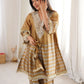Incredible Golden Mirror Work Tissue Party Wear Co-ord Set With Batwa