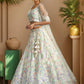 Precious White Embroidered Net Bridesmaid Lehenga Choli With Dupatta