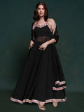 Black Georgette Party Wear Long Suit With Dupatta