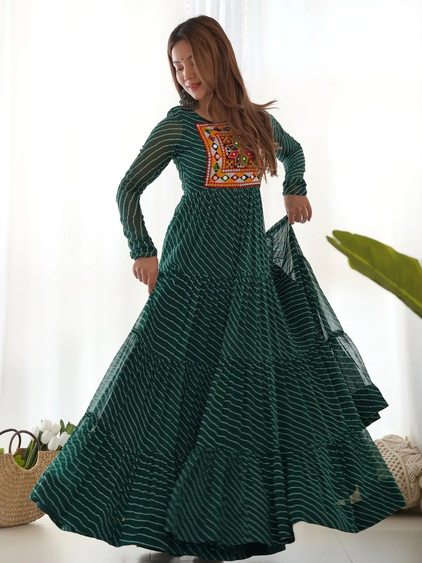 Laheriya Printed Georgette Navratri Wear Gown