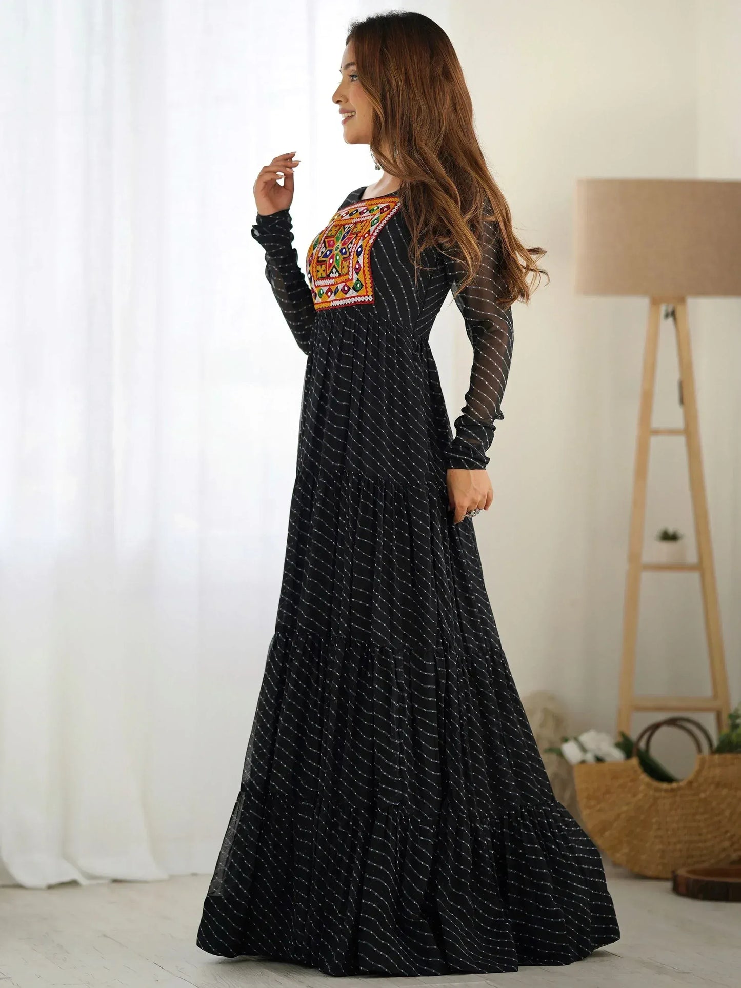 Laheriya Printed Georgette Navratri Wear Gown