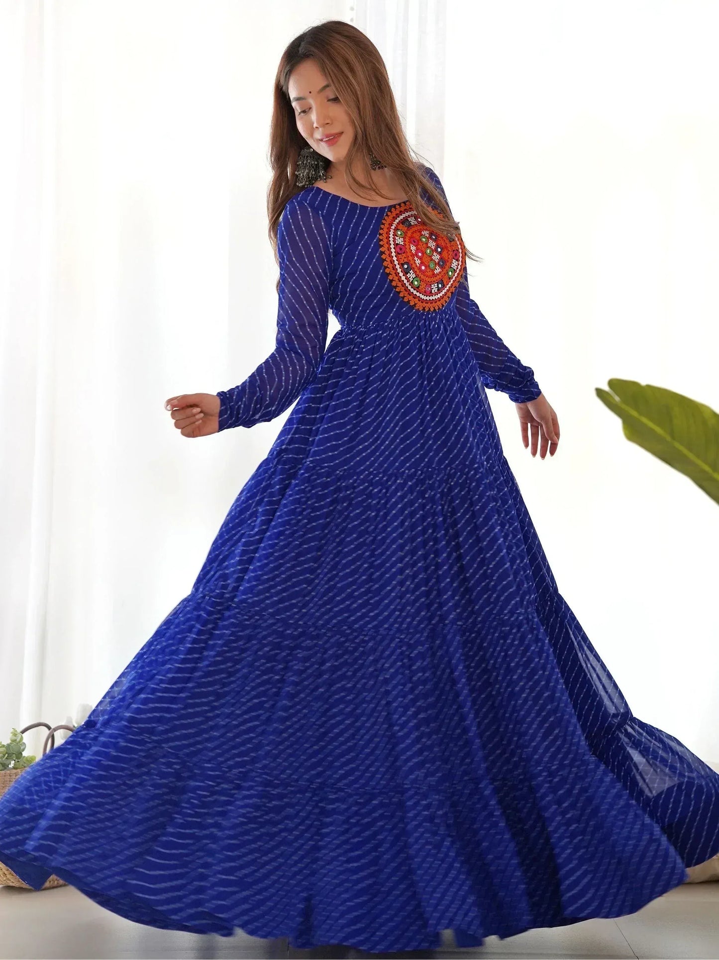 Laheriya Printed Georgette Navratri Wear Gown